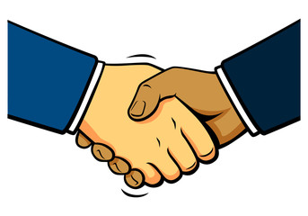 comics shake hands, vector