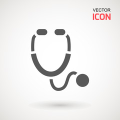 Stethoscope icon in trendy flat style isolated on background. Stethoscope Icon - Medical Health Care Symbol Glyph Vector illustration . Page symbol for your web site design logo, app, UI