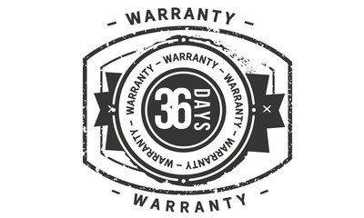 Fototapeta premium 36 days warranty icon vintage rubber stamp guarantee