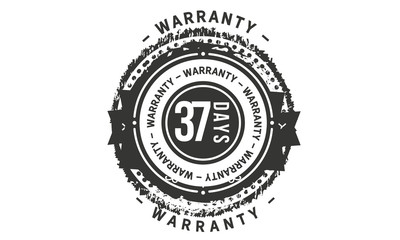 37 days warranty icon vintage rubber stamp guarantee