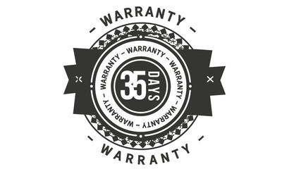 Fototapeta premium 35 days warranty icon vintage rubber stamp guarantee