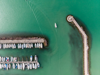White sailing boats in Lake Balaton