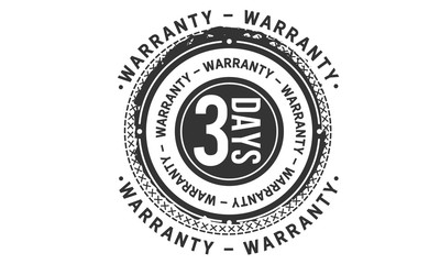 3 days warranty icon vintage rubber stamp guarantee