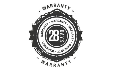 28 days warranty icon vintage rubber stamp guarantee