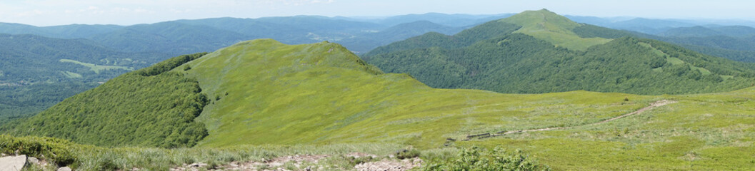 Obraz premium Bieszczady mountains, Poloniny mountains - panorama