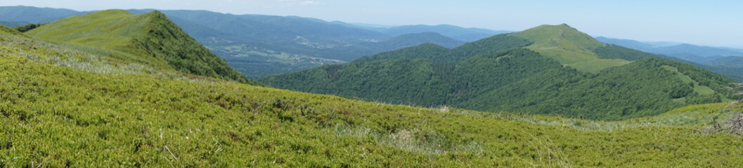 Obraz premium Bieszczady mountains, Poloniny mountains - panorama