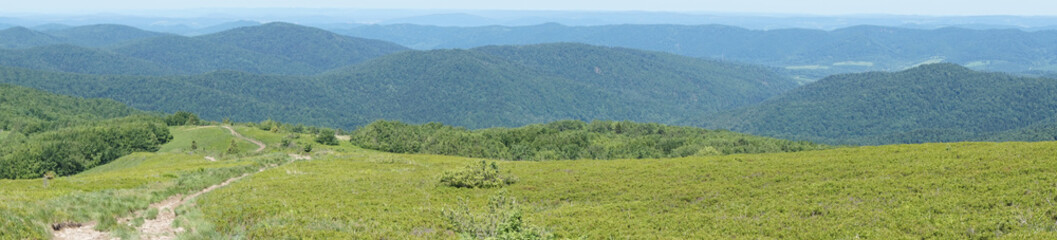 Fototapeta premium Bieszczady mountains, Poloniny mountains - panorama