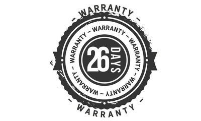 26 days warranty icon vintage rubber stamp guarantee