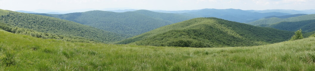 Fototapeta premium Bieszczady mountains - panorama/ panoramic photograph