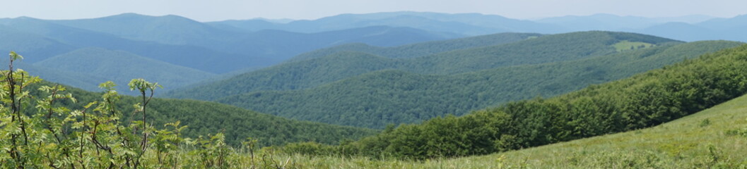 Fototapeta premium Bieszczady mountains - panorama/ panoramic photograph