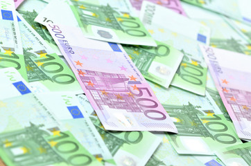 Euro banknotes texture - hundreds euro money background