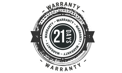 21 days warranty icon vintage rubber stamp guarantee