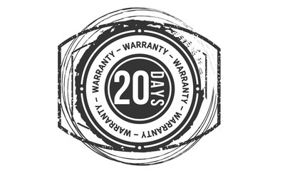 20 days warranty icon vintage rubber stamp guarantee