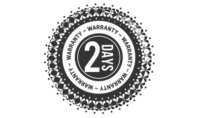 2 days warranty icon vintage rubber stamp guarantee