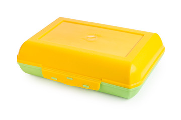 Plastic box on a white background