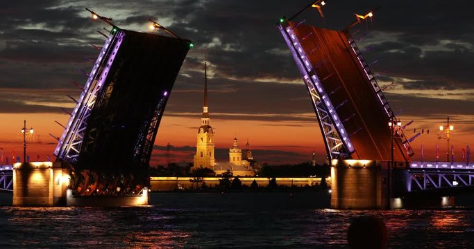 Divorced Palace Bridge. Saint Petersburg, Russia