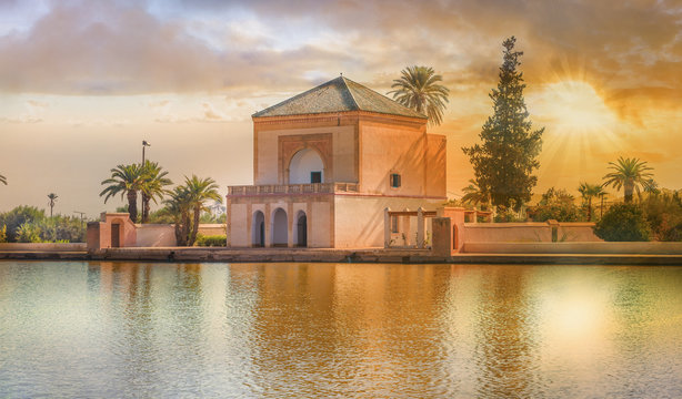 Menara Pavilion and Gardens of  Marrakesh, Morocco.
