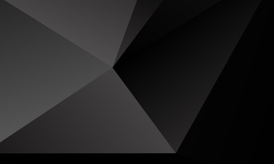 Obraz premium Black, gray polygon background. Vector imitation of the 3D illustration. Pattern with triangles of different scale. 