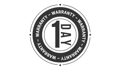 1 days warranty icon vintage rubber stamp guarantee
