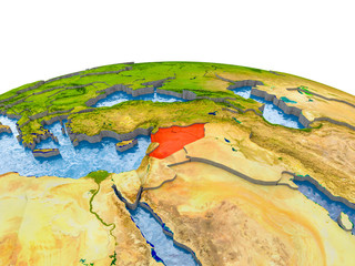 Syria on model of Earth