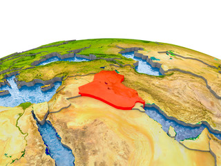 Iraq on model of Earth