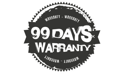 99 days warranty icon vintage rubber stamp guarantee