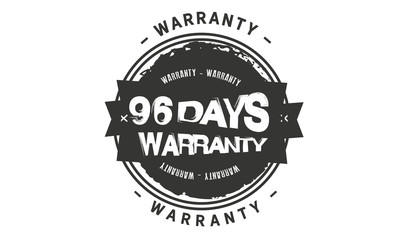 96 days warranty icon vintage rubber stamp guarantee
