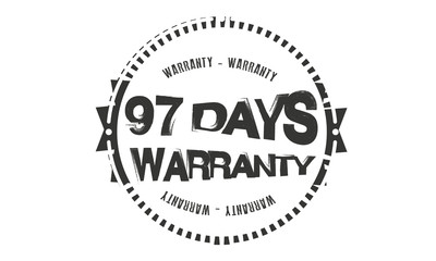 97 days warranty icon vintage rubber stamp guarantee
