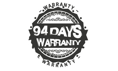 94 days warranty icon vintage rubber stamp guarantee