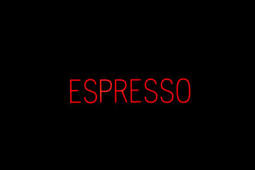 Fototapeta na wymiar Red Neon Espresso Sign