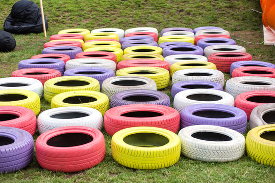 Painted car tires