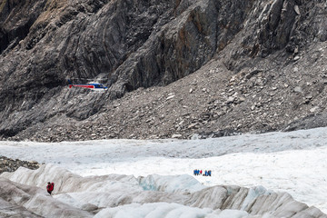 Franz Josef Glacier New Zealand December 22nd 2014 : Helicopter hikes on the Franz Josef Glacier,...