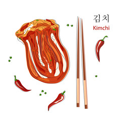 Kimchi, South Korea traditional food. Spicy cabbage