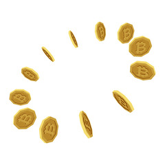 Vector illustration. Circle of coins.