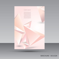 Brochure, flyer or cover design template with geometrical polygonal background