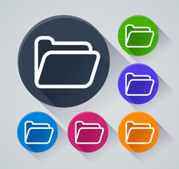 folder circle icons with shadow