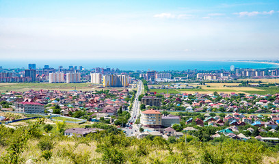 View of the buildings and cottages under construction. Anapa, village Supseh, Krasnodar region, Russia.