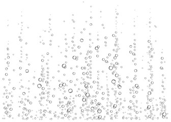 Underwater fizzing air, water or oxygen  bubbles.