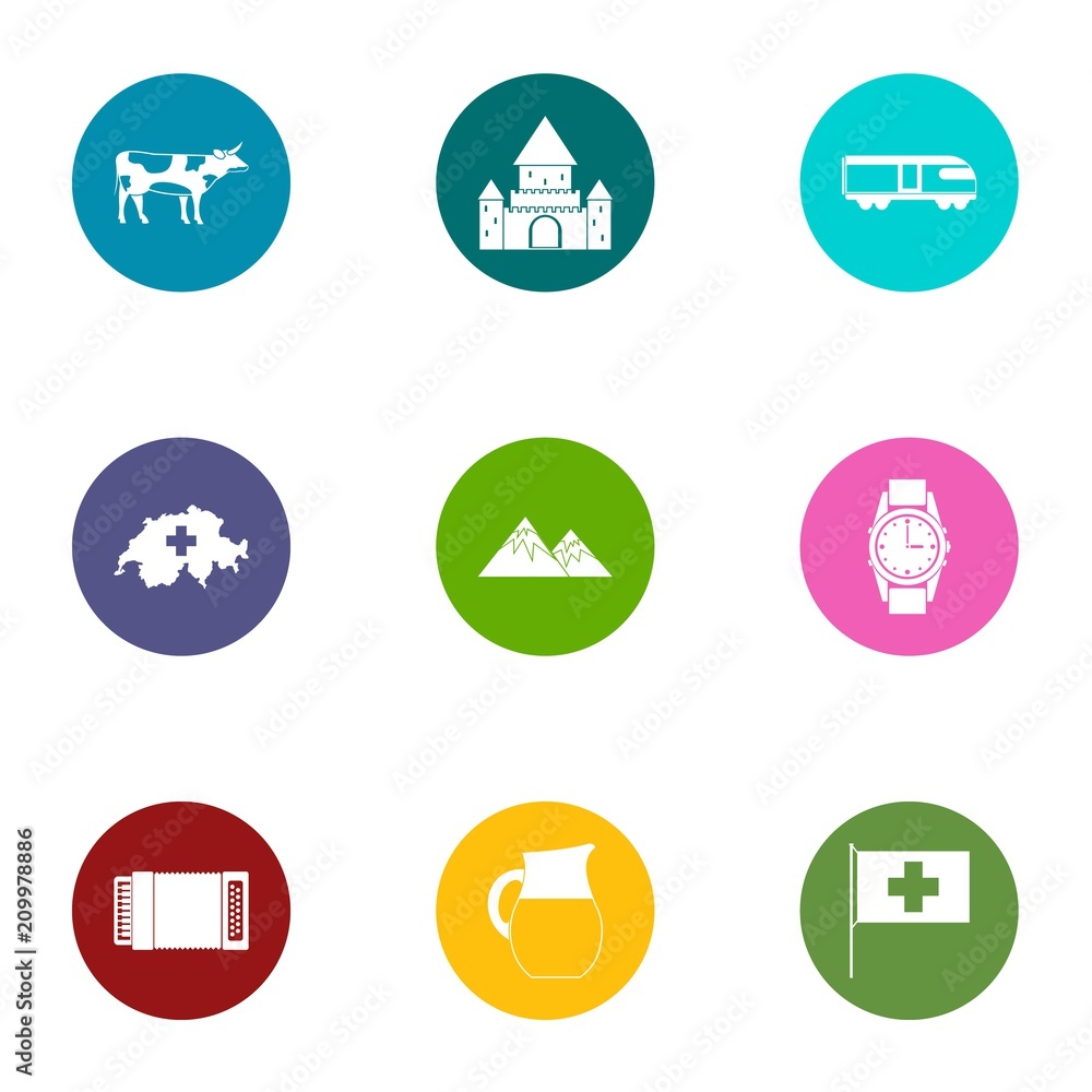 Poster quiet life icons set. flat set of 9 quiet life vector icons for web isolated on white background