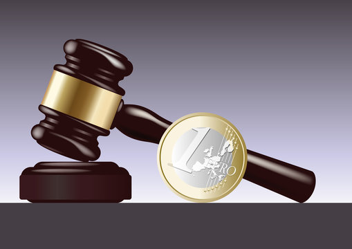 justice - euro - euro symbolique - condamnation - tribunal - maillet - juge - jugement - conflit
