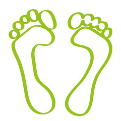 Handgezeichnete Fu&szlig;abdr&uuml;cke in hellgr&uuml;n