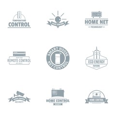 Fototapeta premium Home control logo set. Simple set of 9 home control vector logo for web isolated on white background