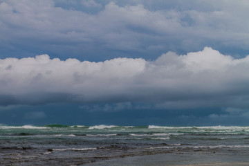 Stormy weather and a sea in Puerto Viejo de Talamanca, Costa Rica