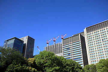 Obraz premium view of buildings in Tokyo area
