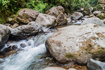 Naklejka na ściany i meble Rapids of Rio Hornito river in Panama