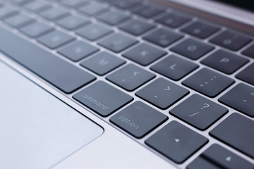 black keyboard on a gray laptop