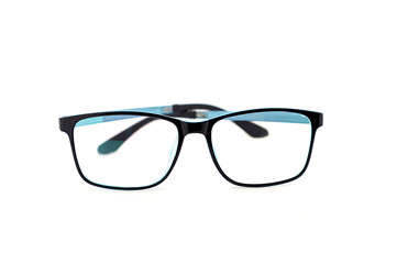 Fototapeta premium Black eye glasses isolated on white background