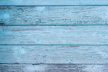 Wooden old painted blue boards horizontal background