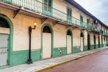 Old buildings in Casco Viejo (Old Town) of Panama City