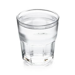 Pure water in glass isolated on a white background